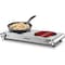 Cusimax 1800W Electric Double Hot Plate, Portable Burner for cooking, Electric Infrared Stove, Silver CMIP-B180S - alternate 1